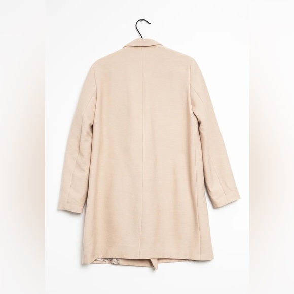 NWT Zara Women’s Light Pink Nude Double Breasted Textured Coat - Picture 4 of 16